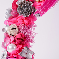 Vente chaude Rose Préservé Plante Guirlande De Noël Décoration Porte 22cm Guirlande Hôtel Centre Commercial Décoration Suspendue