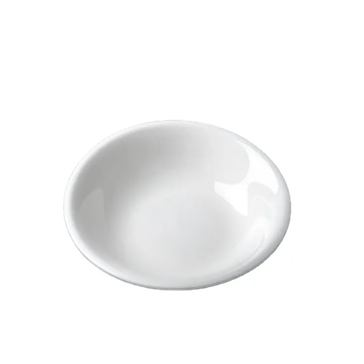 Chaodaホワイトサービング陶器小さなサキュー皿醤油小さなボウルセラミック工場製卸売中国プレート皿ラウンド3"