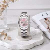 Montre à quartz de luxe pour femme, personnalisée OEM, style dessin animé, boîtier en alliage, bracelet en acier inoxydable, étanche 3ATM, mouvement japonais, style professionnel