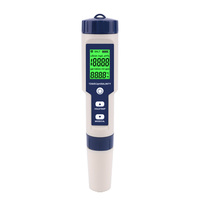 Testeur de qualité de l'eau 5 en 1 TDS/EC/PH/Salinité/TEMP le plus récent avec électrode remplaçable, capable de mesurer la salinité non marine
