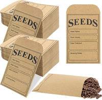 Enveloppes en papier kraft miniatures écologiques et recyclables avec logo imprimé personnalisé, sachets de graines pour graines de fleurs