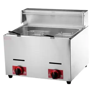 Hot Sale Commercial Gas Einflaschen fritte use für Restaurant Chips Friteuse Maschine 12L Gas Fritte use