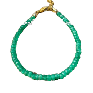 Pulsera Unisex de Esmeraldas Naturales Facetadas de 4mm, Origen Zambia, Romántica, para Aniversario - Product Image 1