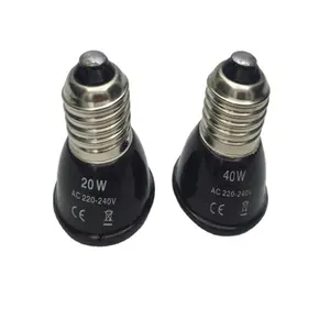 Industrial E27 Mini type black colour Far Infrared Ceramic Pet Heating lamp bulb heater