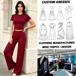 Ensemble deux pièces pour femmes, haut court ajusté à manches courtes, pantalon à taille haute et jambes larges, élégant, décontracté, pour le bureau, tous les jours, sorties - Product Image 1