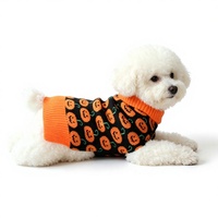 Halloween hondentrui zwart oranje pompoen Jack O'Lantern huisdier trui turtleneck gebreide warme kleine honden- en kattenkleding herfst kleding OEM