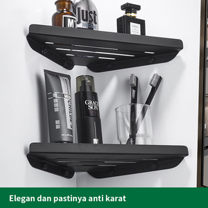 Pano.V Black Carbon steel Bathroom Corner Wall Shelf Holder Hanging <b>Shower</b> Organizer <b>Storage</b> - Product Image 3