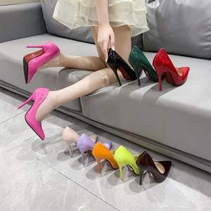 Talla Plus Mujer Punta estrecha Tacón alto Rojo Azul Tacones <span class=keywords><strong>Para</strong></span> Dama - Product Image 4