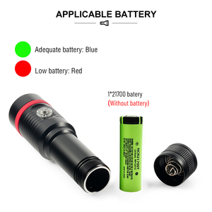 مصباح غوص عالي الطاقة Asafee AF18D IP68 XHP50 LED بمسافة شعاع 300 متر مقاوم للماء من سبائك الألومنيوم مع بطارية 21700 - Product Image 4