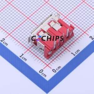 919-152A1072D10400 USB Connector Bent Lead Through Hole Connector Type-A USB 2.0 Female Right Angle Insert - Product Image 2