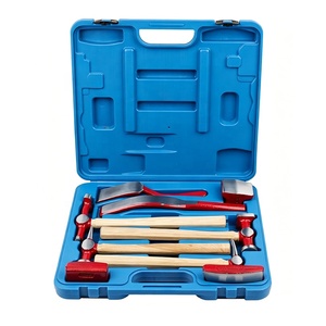 Juego de 9 piezas de herramientas para reparación de carrocerías de automóviles, kit de herramientas de reparación de carrocerías de coches, juego de martillos y dóllys de acero al carbono para desabollar guardabarros y carrocerías. - Product Image 1