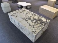 SH STONE Pierre Naturelle Italie Calacatta Viola Table Basse En Marbre Table Basse Haut De Gamme Socle En Marbre Table Centrale Moderne De Luxe