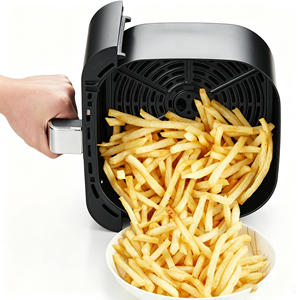 Nouvelle friteuse à air carrée moderne en métal 6L avec écran tactile, appareil de cuisson multifonctionnel pour la maison, certifiée CE, livraison rapide - Product Image 3