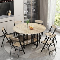 Kleiner Klappbarer Bambus-Esstisch für Apartments Modernes Design Mobiler 2-Sitzer Wohnzimmer-Aufbewahrungstisch Keine Montage Erforderlich