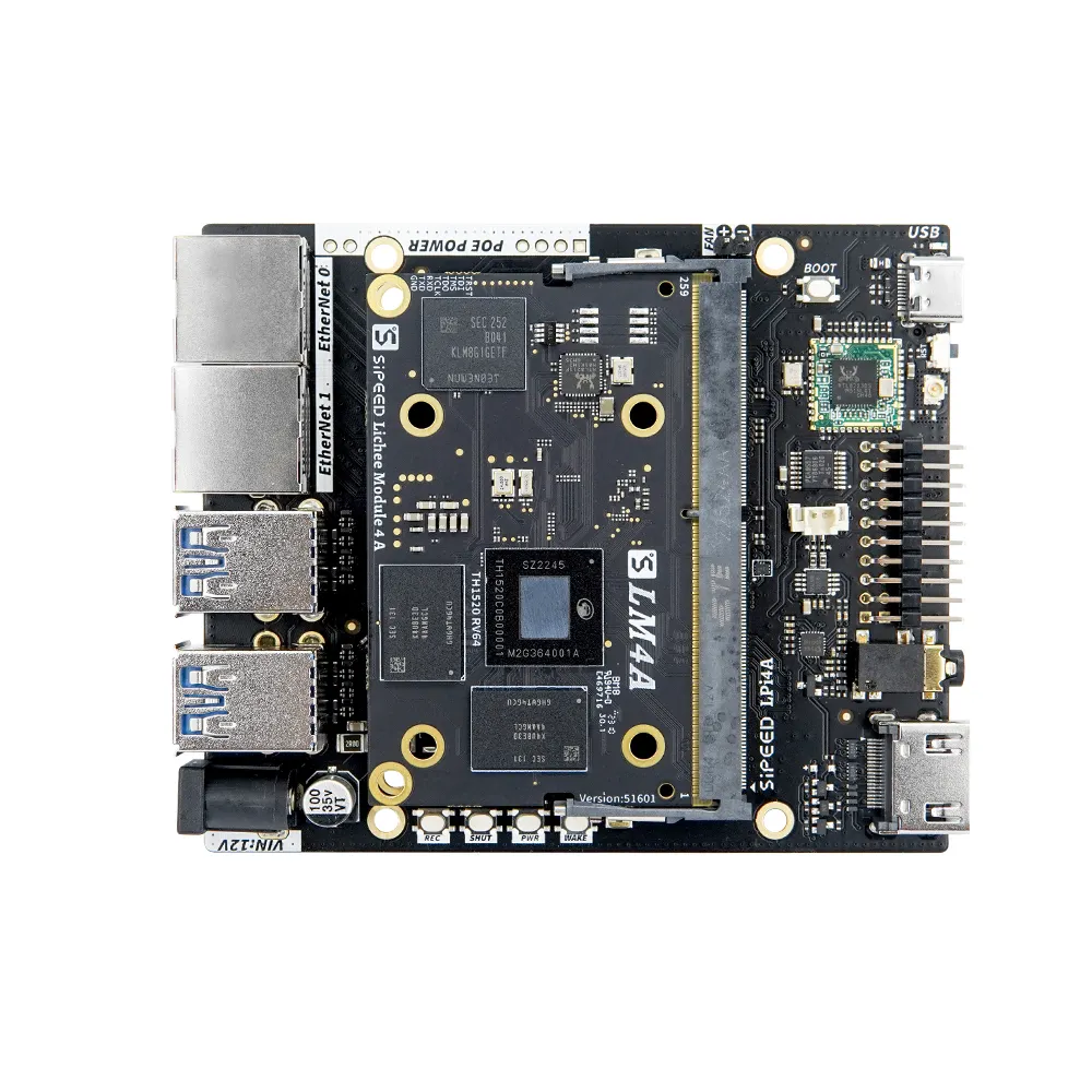 Sipeal licheepi 4A riss-V TH1520บอร์ดพัฒนา LINUX SBC 4Tops NPU 50gflop GPU 16GB LPDDR4 128GB บอร์ดเดี่ยว eMMC