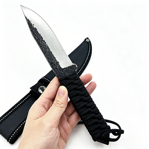 Coltello Tascabile per Sopravvivenza, Campeggio e Caccia con Lama in Acciaio Inox Dentellata e Manico in Corda, Personalizzabile, Supporto OEM - Product Image 4