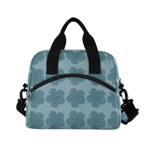 กระเป๋าเก็บความเย็นลายดอกชบาสีฟ้าฮาวาย ขนาด 15 ลิตร สำหรับผู้ใหญ่ พิมพ์ลายตามสั่ง กระเป๋าใส่อาหารกลางวันแบบใช้ซ้ำได้สำหรับผู้หญิง - Product Image 2