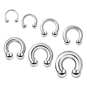 <span class=keywords><strong>Anneau</strong></span> en acier de grande taille en forme de fer à cheval, anneaux de piercing en forme de C pour le nez et les lèvres, dilatateur d'<span class=keywords><strong>oreille</strong></span> - Product Image 2