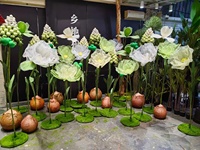 Décoration de mariage faite à la main, toile de fond de fleurs, fleurs artificielles géantes de pissenlit, décoration de fleurs, grande fleur