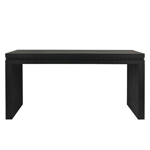 Modern <b>Black</b> Wood <b>Console</b> Table 64in Decorative Beaded Trim Entryway Table - Product Image 3