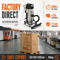 Aspirateur industriel 4500W 23Kpa 80L, filtre 2,5m², acier inoxydable pour la construction, CE, ChuangPai X80