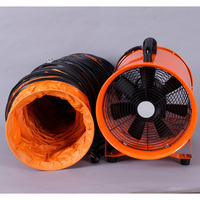 Ventilateur ventilateur industriel de ventilateur portatif de 12 pouces ventilateur d'extraction axial de cylindre résistant avec le tuyau de conduit d'air de 10M
