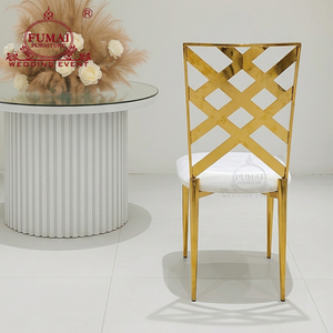 Chaise d'hôtel FUMAI, structure métallique, dossier croisé, coussin blanc, design moderne, mobilier d'intérieur - Product Image 2