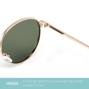 Gafas <span class=keywords><strong>De</strong></span> <span class=keywords><strong>Sol</strong></span> redondas Vintage para mujeres y hombres UV400 Gafas <span class=keywords><strong>De</strong></span> <span class=keywords><strong>Sol</strong></span> con diseño Vogue espejo <span class=keywords><strong>lentes</strong></span> polarizadas marco dorado rosa Material Tac - Product Image 3