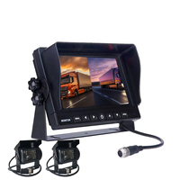 Nueva llegada 1080P 7 pulgadas coche Quad Split Monitor incorporado DVR grabación de vídeo AHD 2 canales móvil DVR coche marcha atrás Monitor