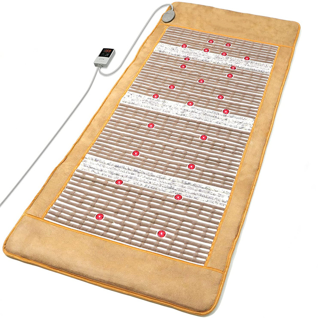 Tourmaline Far Infrared Heating Physiotherapy Pad Photon Heating Mat Mattress With Amethyst, Tourmaline and Jade Gemstones