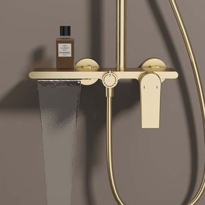 Ensemble de douche mural LEBED LBD-2317 de qualité professionnelle, laiton brut, noir mat électroplaqué, robinet de régulation de pression, sécurité anti-brûlure 5 - Product Image 2