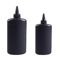 500ml 600ml Chine fournisseur prix bas en gros pcr plat noir en plastique LDPE colle cheveux colorant pot de peinture liquide bouteille