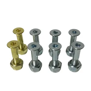 Gold silver color 7/8 inch 1" inch Allen head skateboard hardware with bolts and nuts screws for cruiser longboard