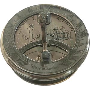 Boussole de cadran solaire nautique en laiton massif de 2.5 pouces Beau guide de poche avec étui en cuir - Product Image 4
