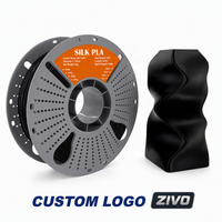 Filamen PLA Sutra Hitam Kustom 1.75mm 1KG Grosir Langsung Pabrik OEM untuk Pencetakan 3D Profesional Hasil Akhir Halus