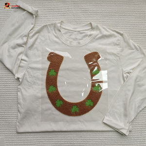 Parches Termoadhesivos DTF Personalizados al por Mayor, Grandes, de Felpa, con Diseño de Trébol de Cuatro Hojas, para Ropa - Product Image 6