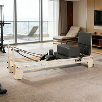 Equipo Comercial de Pilates Reformer: Cama Reformer de Madera de Arce para Estudio de Yoga y Bienestar
