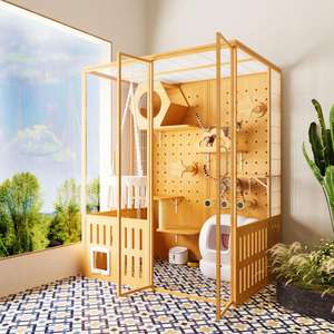 <span class=keywords><strong>Cage</strong></span> pour chat écologique jouet pour animaux de compagnie balcon en verre abri intérieur armoire maison Villa espace nid Carton emballé grand luxe étanche - Product Image 6