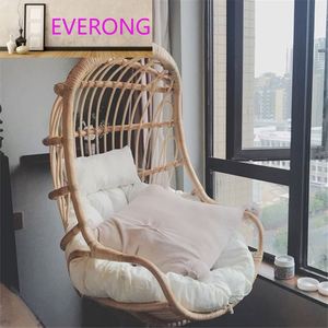 Nordic Ins Outdoor Hanging <strong>Egg</strong> Real Rattan Modern Swing <strong>Chair</strong> Waterproof Cushion Bedroom Living Room Patio Garden - Product Image 5