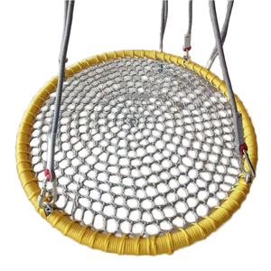 Factory Directly Outdoor Nest Round <strong>Swing</strong> Easy Install Flying Saucer Web <strong>Circle</strong> <strong>Swing</strong> with Adjustable Ropes for Garden or Home - Product Image 1