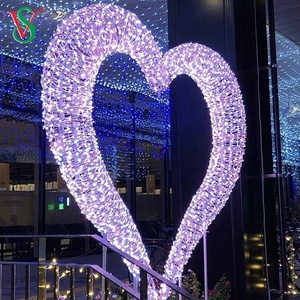 2024 decorazione di nozze all'aperto illuminazione di san valentino ha condotto la lettera di amore luce a forma di cuore motivo ad arco a LED - Product Image 4