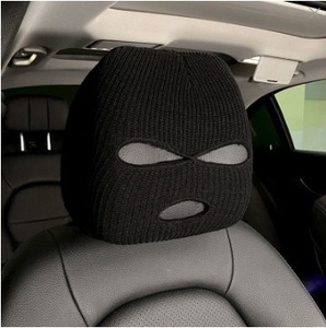 1 pièce Housse de protection intégrale pour appuie-tête de voiture à 3 trous, type masque de ski, anti-poussière, amusante, accessoires universels pour appuie-tête de voiture - Product Image 4