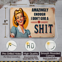 Juego de Letreros Metálicos Retro con Diseño de Chicas Pin-up, Decoración de Pared con Frases Divertidas para Cuarto de Hombre o Bar