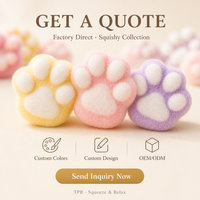 Jouet Squishy Patte de Chat Mignonne en Peluche TPR à Remontée Lente Anti-Stress à Presser pour Enfants et Adultes, Cadeau Pastel, Vente en Gros