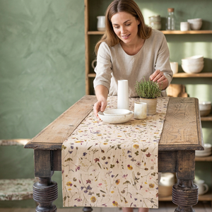 Floral Printed Cotton <b>Table</b> Runner Classic Style Washable Home Decor - Product Image 4