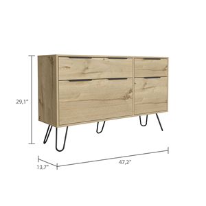 Commode à 4 tiroirs en chêne clair Stowe, meuble de chambre à coucher de style moderne du milieu du siècle - Product Image 5