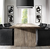 Sassanid, nueva presentación, mesa de comedor de extensión Rectangular de tablón de roble recuperado hecha a mano contemporánea