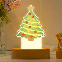 Veilleuse 3D colorée à impression UV, cadeau, animaux de la forêt, veilleuse pour enfants, base en bois, veilleuse de table LED de qualité