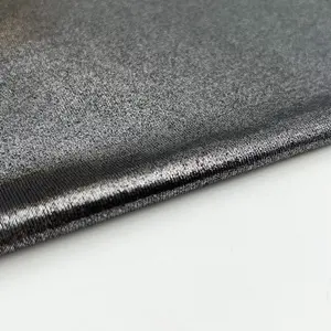 Ologramma personalizzato ecologico ad alta lucentezza glitter con design in lamina metallica a quattro vie tessuto jersey in lamina d'argento elasticizzata