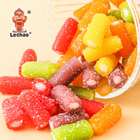 Caramelos de goma personalizados con etiqueta privada, dulces de frutas ácidas, palitos de goma de licorice coloridos con relleno